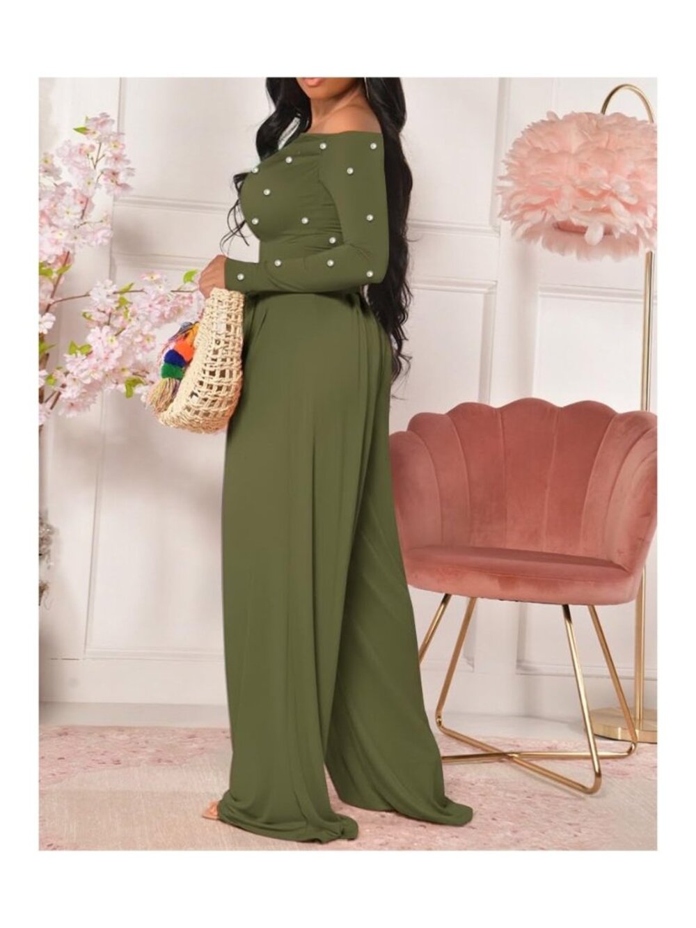 Jumpsuit for Women Dressy Long Sleeve Wide Leg One Piece Outfit
